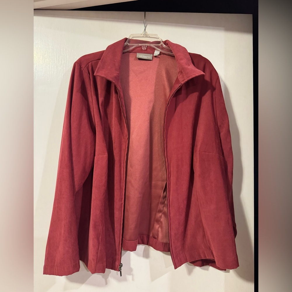 Croft & Barrow Women's Deep Red Bomber Jacket